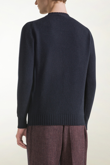 Blue cashmere and silk crewneck | PIACENZA 1733