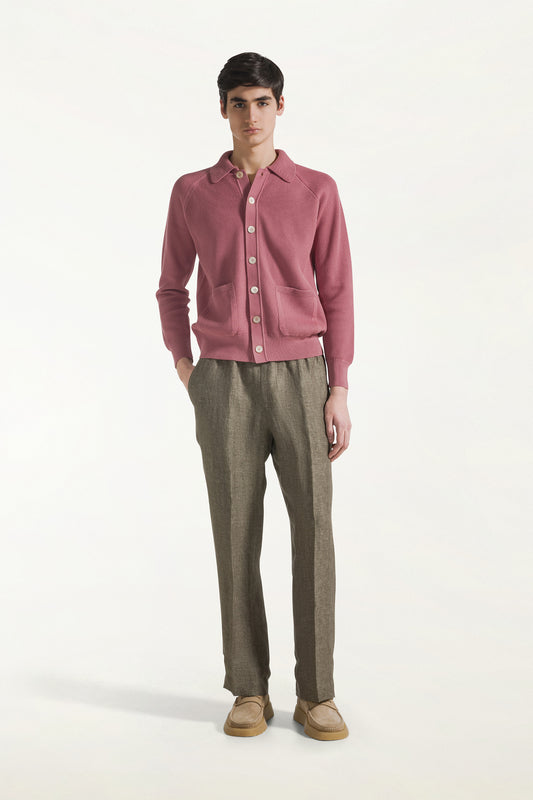 Pantalone nocciola spigato