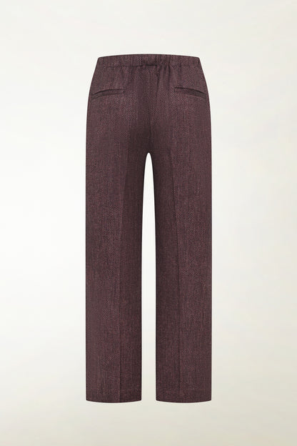 Pantalone a spina di pesce blu e rosso