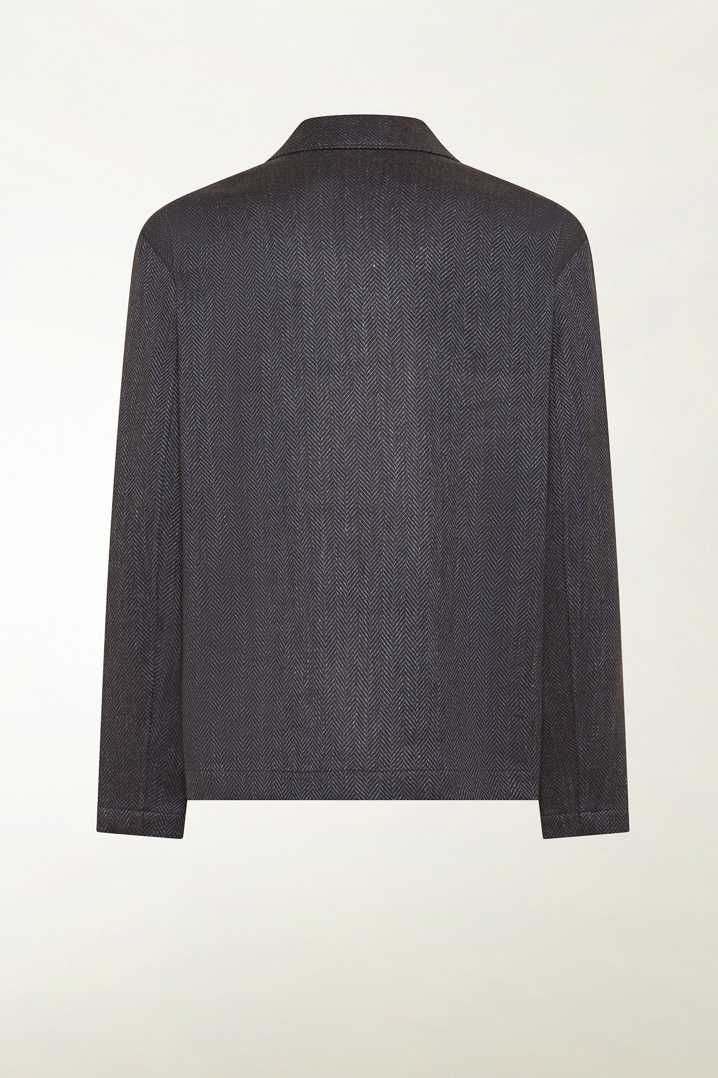 Blue and light blue herringbone overshirt