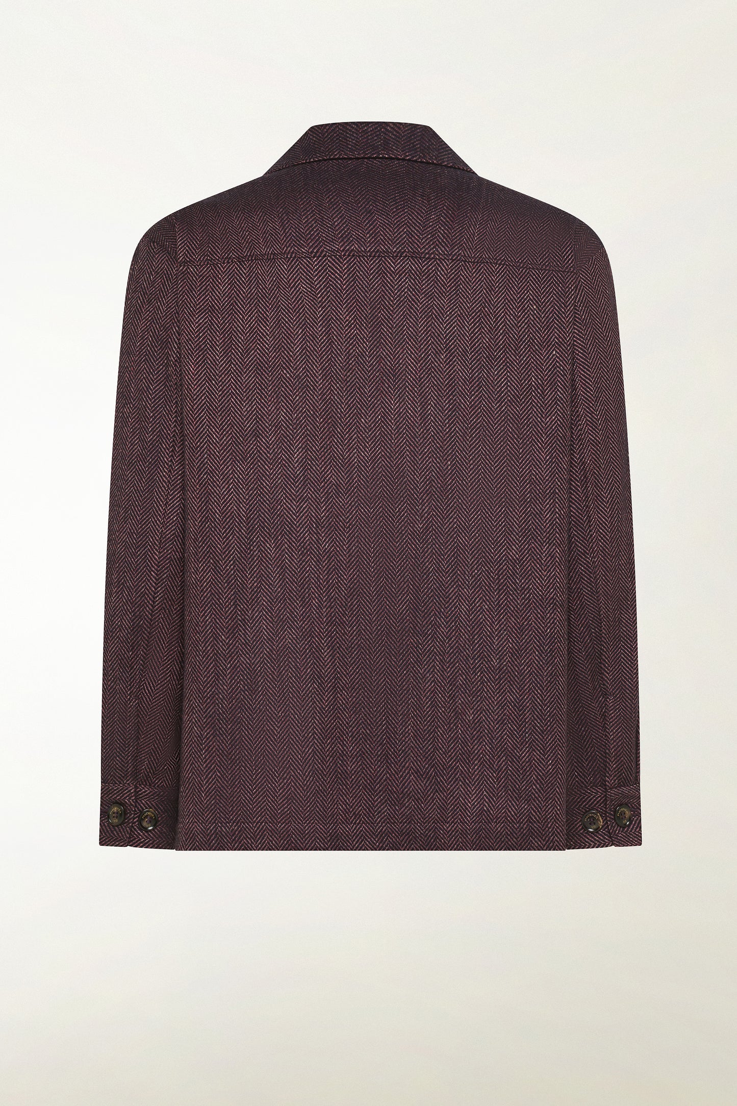 Blue and red herringbone overshirt