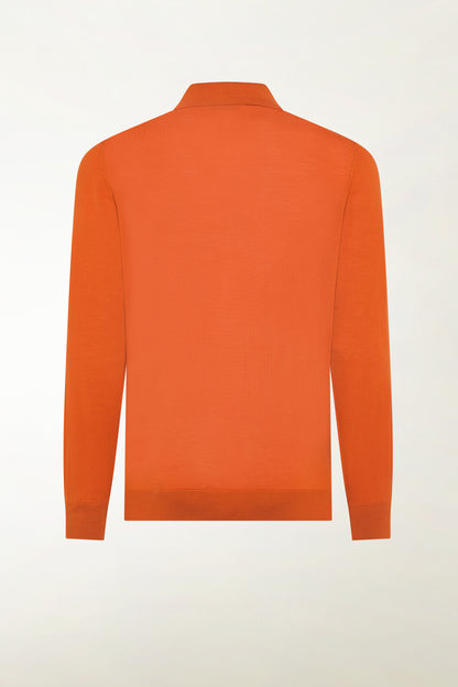 Polo lana merino super fine arancio