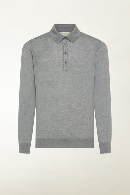 Polo lana merino super fine grigio chiaro