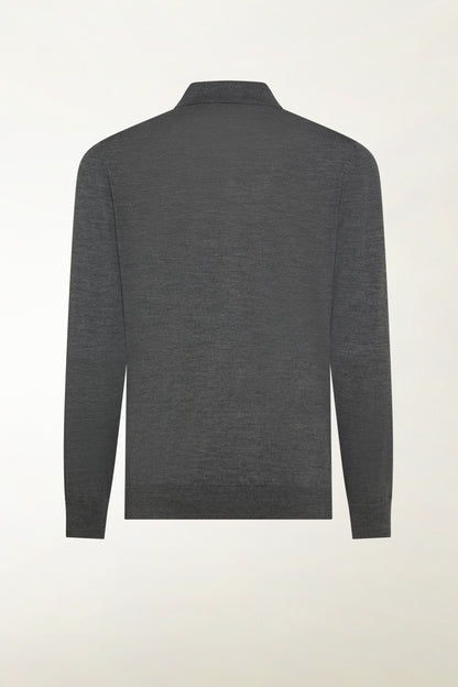 Polo lana merino super fine antracite