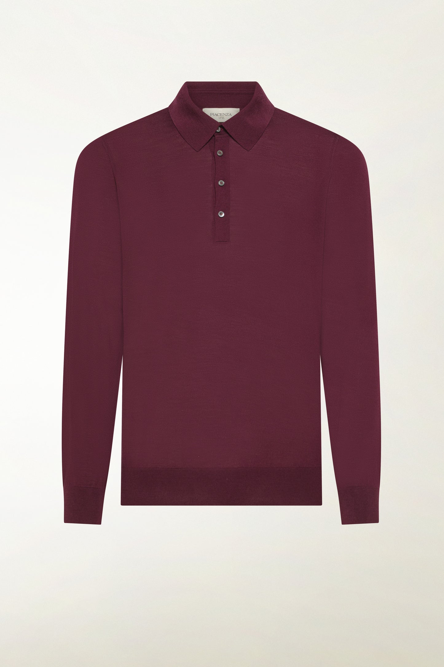 Polo lana merino super fine bordeaux