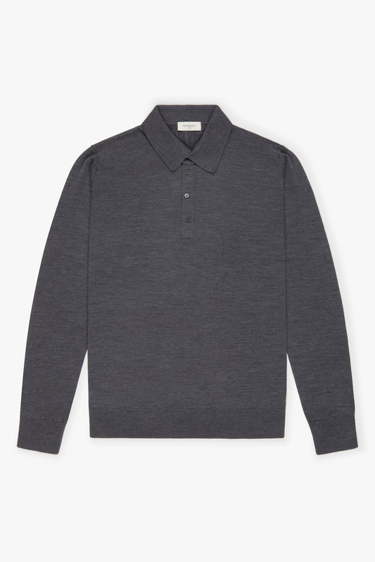 Polo lana merino super fine antracite