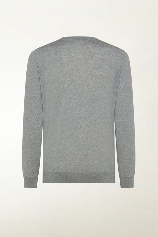 Girocollo leggero in lana merino colore grigio | PIACENZA 1733