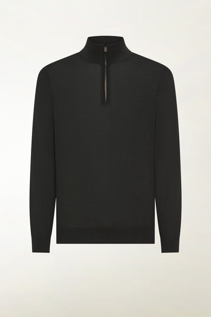 Lupetto Zip leggero in lana merino