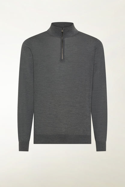 Lupetto Zip leggero in lana merino