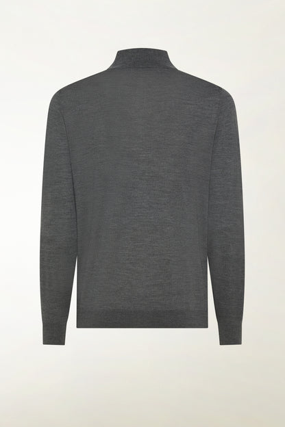 Lupetto Zip leggero in lana merino