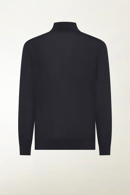 Lupetto Zip leggero in lana merino