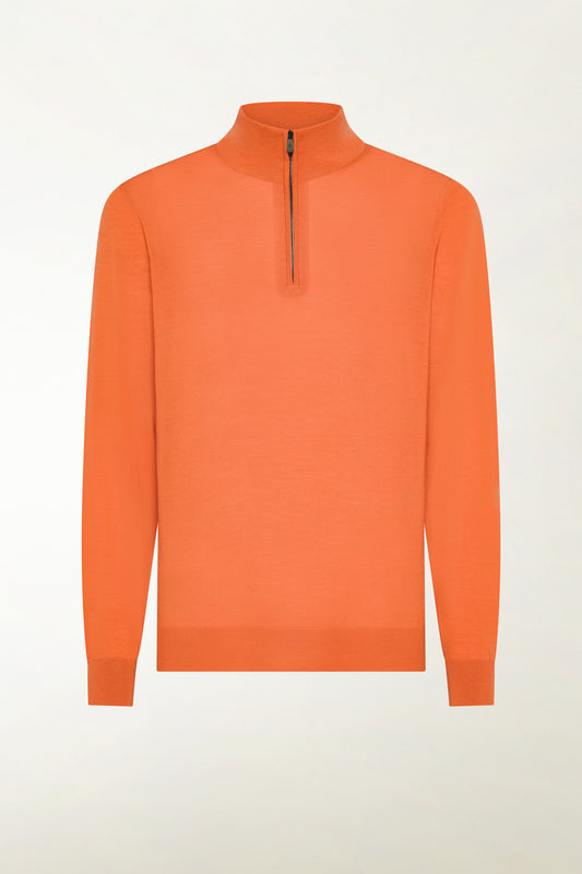 Lupetto Zip leggero in lana merino