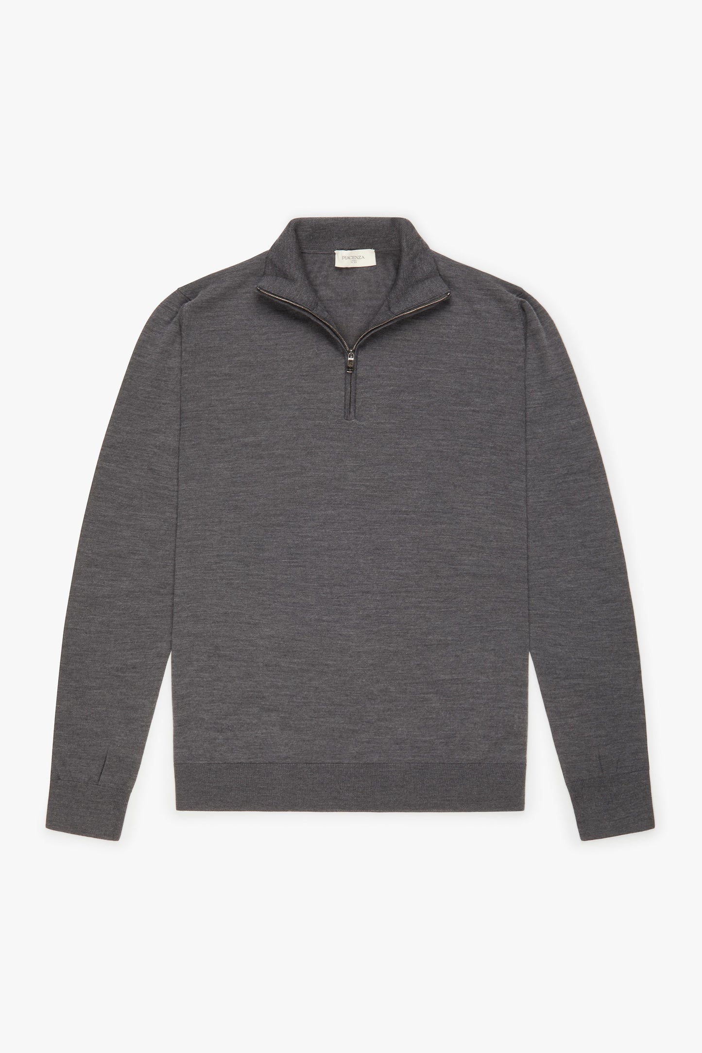 Lupetto Zip lana merino super fine antracite