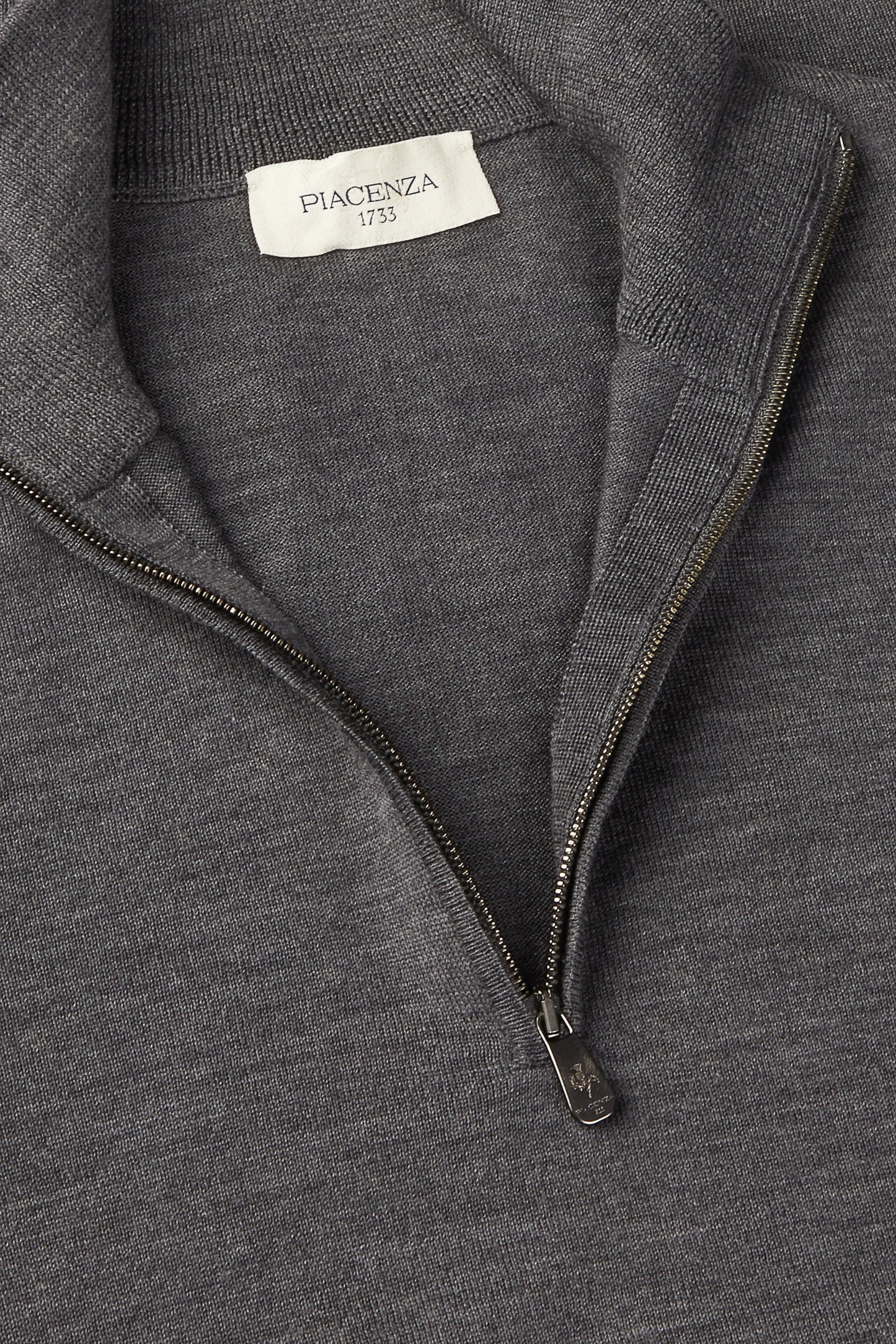 Lupetto Zip lana merino super fine antracite
