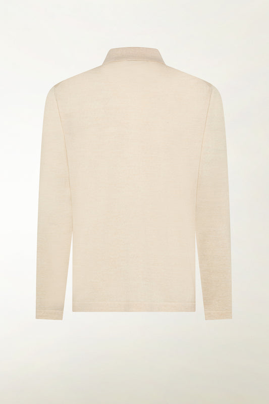 Lightweight merino wool shirt in natural color - Products | PIACENZA 1733
