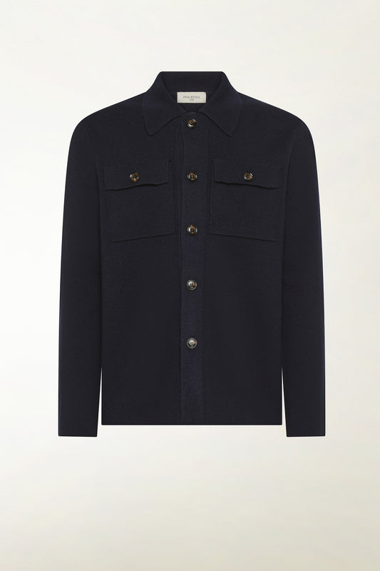 Black wool jacket - Men's Overshirt | PIACENZA 1733