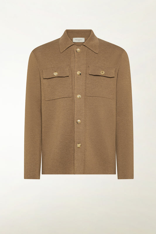 Camel wool jacket - Men's Overshirt | PIACENZA 1733