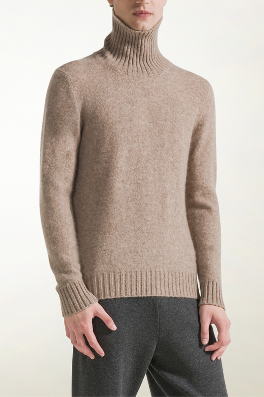 Dolcevita in cashmere e seta beige - Dolcevita Uomo | PIACENZA 1733