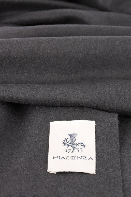Anthracite Cashmere Scarf - Embroidery | PIACENZA 1733