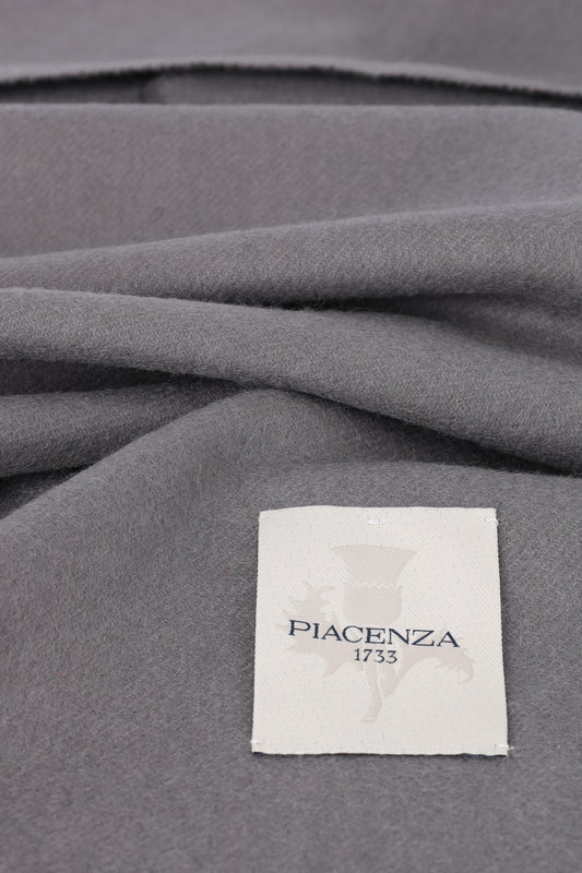 Dark Grey Cashmere Scarf - Embroidery | PIACENZA 1733