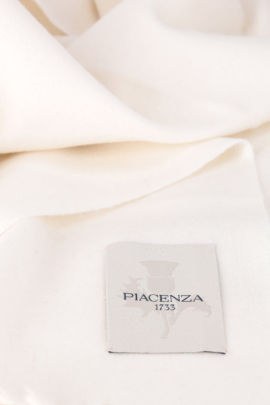 White Cashmere Scarf - Embroidery | PIACENZA 1733