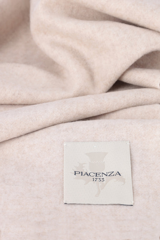 Natural melange cashmere scarf - Embroidery | PIACENZA 1733