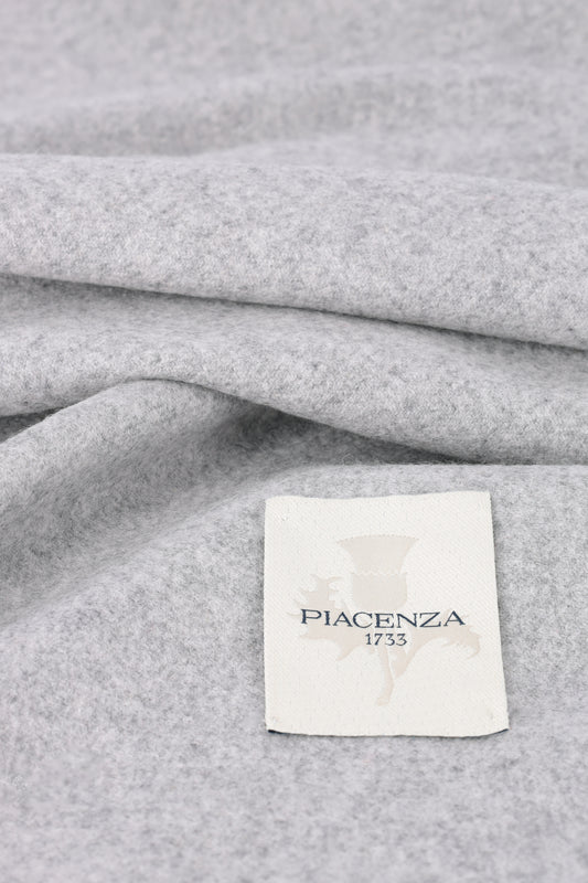 Cashmere Scarf Melange Grey - Embroidery | PIACENZA 1733