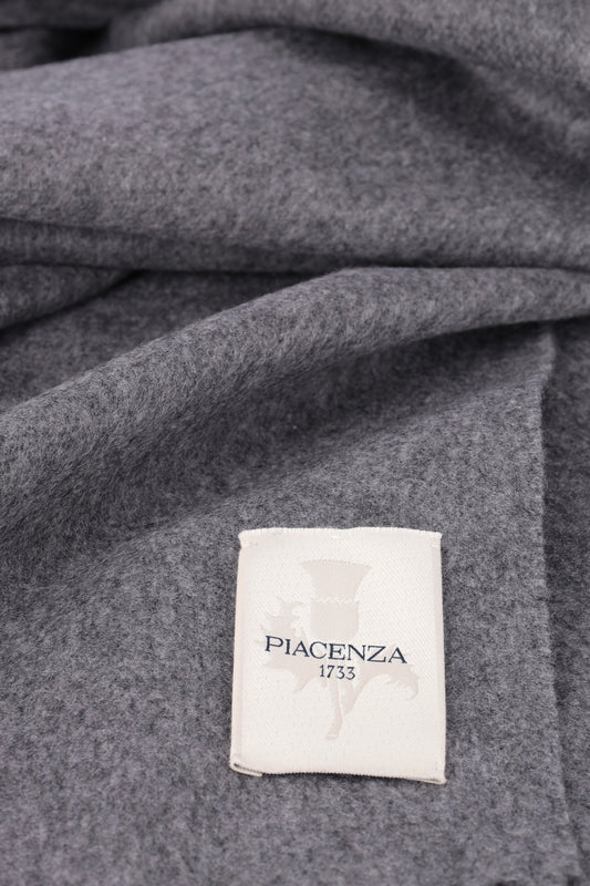 Dark Grey Melange Cashmere Scarf - Embroidery | PIACENZA 1733