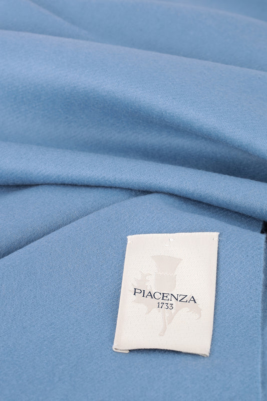 Light Blue Cashmere Scarf - Embroidery | PIACENZA 1733