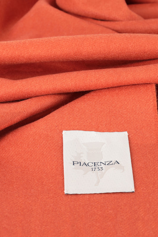 Orange Cashmere Scarf - Embroidery | PIACENZA 1733