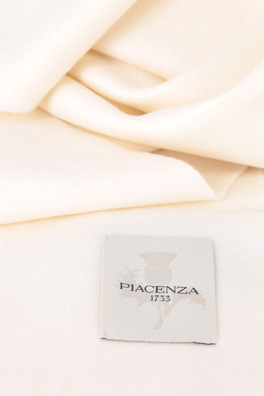 Cream melange cashmere scarf - Embroidery | PIACENZA 1733