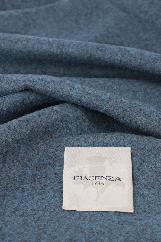 Melange Blue Cashmere Scarf - Embroidery | PIACENZA 1733
