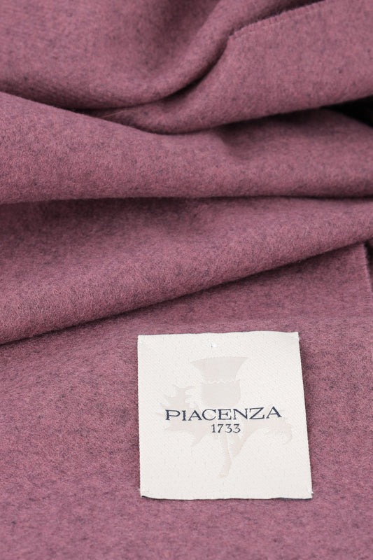 Dark pink melange cashmere scarf - Embroidery | PIACENZA 1733