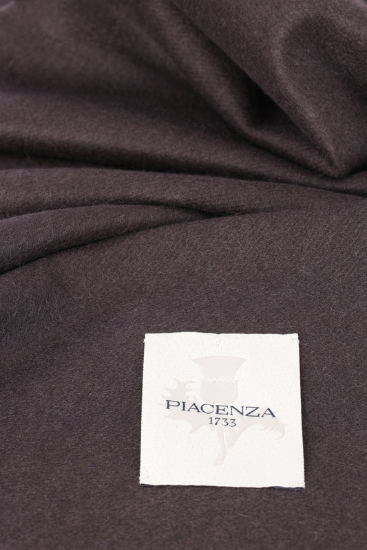 Dark Brown Cashmere Scarf - Embroidery | PIACENZA 1733