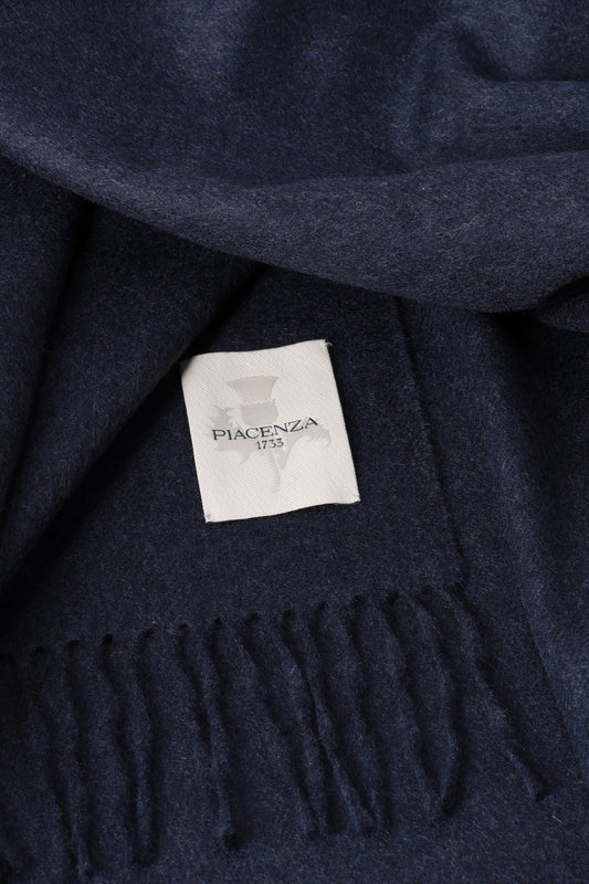 AETERNUM DARK BLUE MELANGE PLAID - Cashmere | PIACENZA 1733
