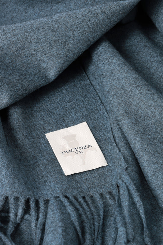 PLAID AETERNUM BLUE MELANGE - Cashmere | PIACENZA 1733