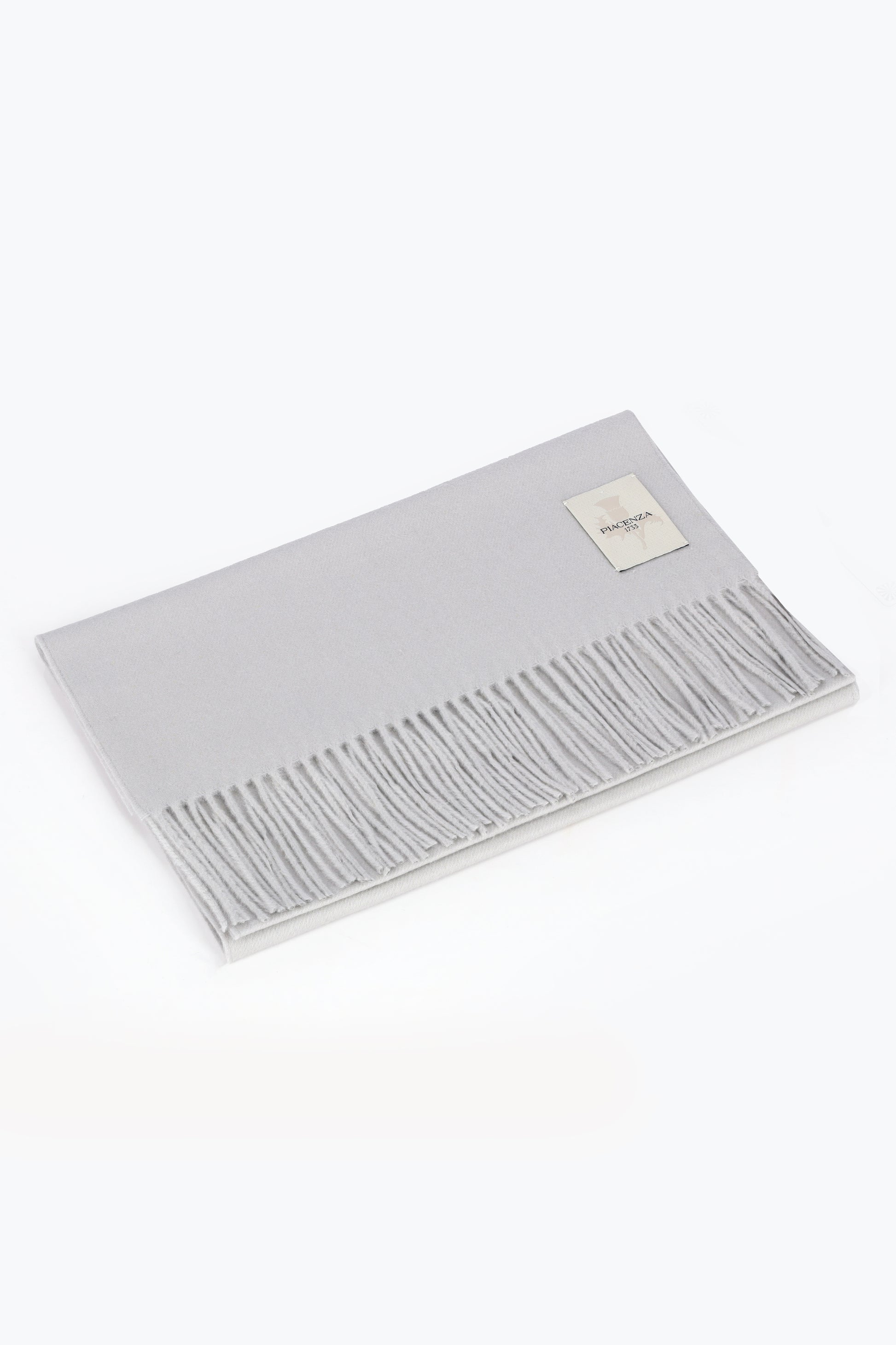 Light Grey Silk and Cashmere Scarf | PIACENZA 1733