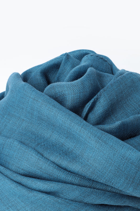 Melange aqua green cashmere stole - Embroidery | PIACENZA 1733