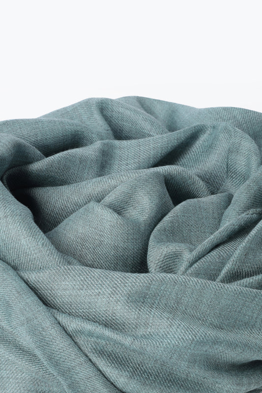 Light green melange cashmere stole - Embroidery | PIACENZA 1733