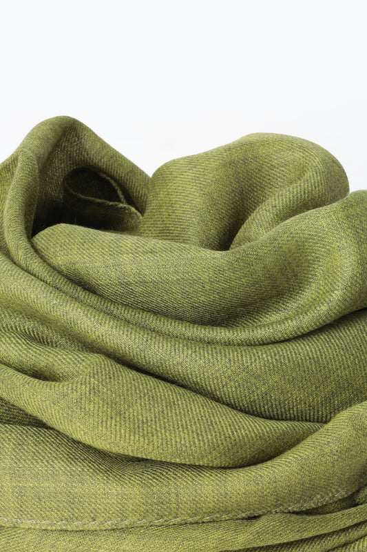 Melange lime green cashmere stole - Embroidery | PIACENZA 1733
