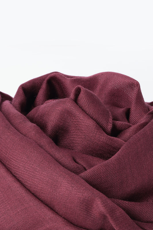 Burgundy melange cashmere stole - Embroidery | PIACENZA 1733