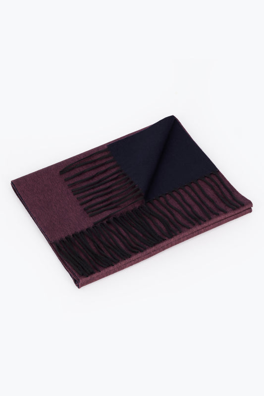 Double silk and cashmere scarf in purple and blue - Double-Sided Cashmere Scarves | PIACENZA 1733
