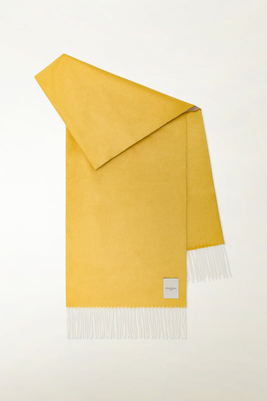 Stola double Seta e Cashmere colore giallo e cammello - Sciarpe e Stole in Seta e Cashmere | PIACENZA 1733