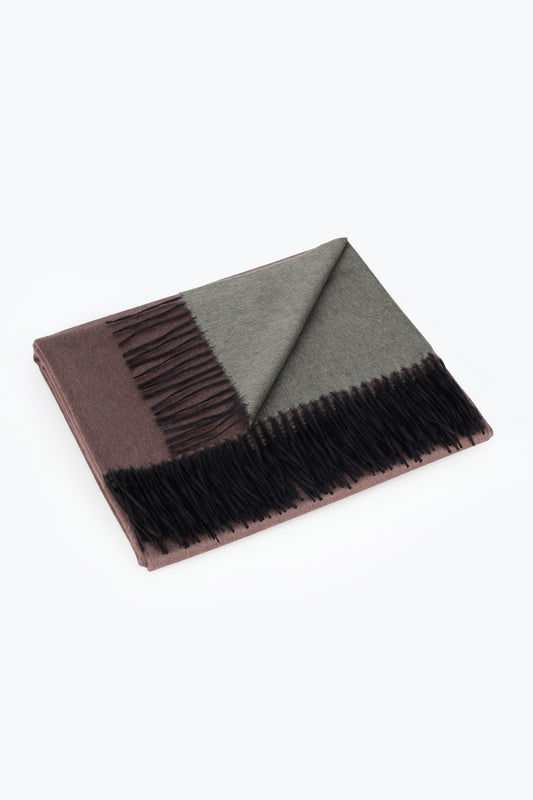 HAZELNUT AND LIGHT GREEN MIRROR PLAID - Cashmere | PIACENZA 1733