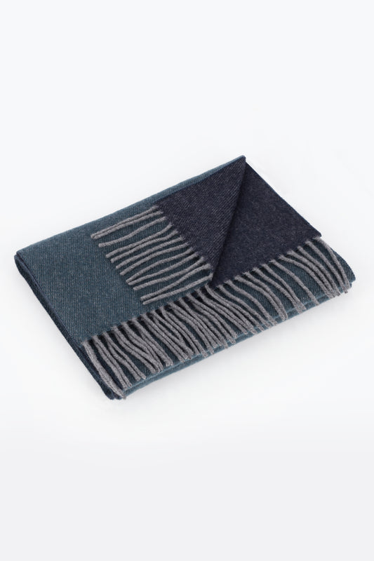 Green and blue double cashmere scarf - Double-Sided Cashmere Scarves | PIACENZA 1733