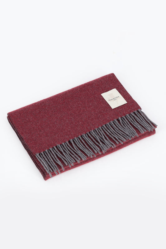 Double cashmere scarf in red and anthracite - Double-Sided Cashmere Scarves | PIACENZA 1733