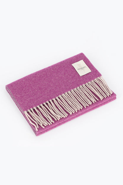 Fuchsia and grey double cashmere scarf | PIACENZA 1733