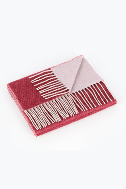 Red and grey double cashmere scarf | PIACENZA 1733