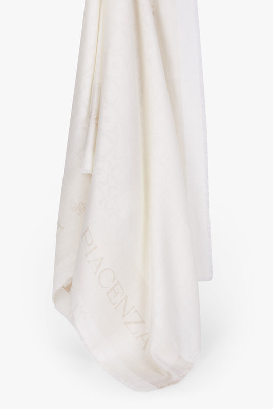 Stola Vicario bianca con logo