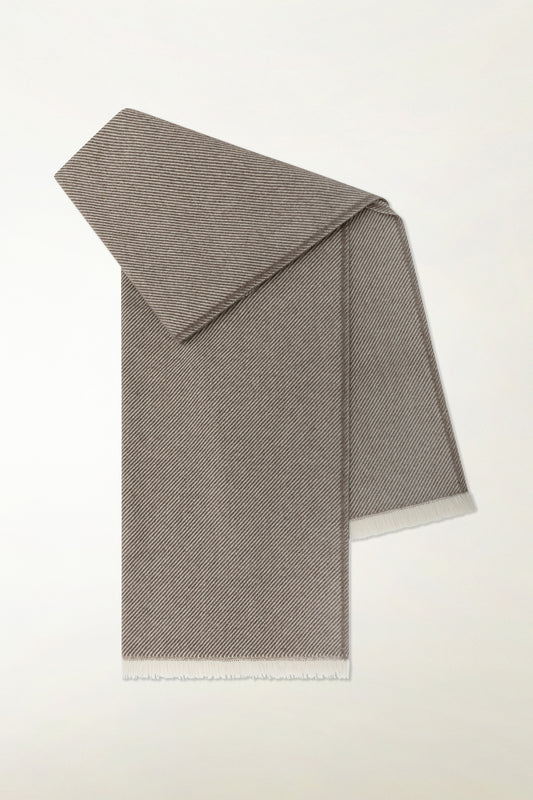 Cashmere scarf with diagonal stripes - Winter Accessories | PIACENZA 1733